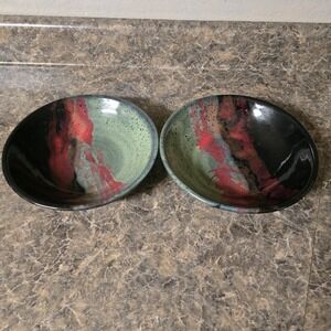 Always Azul Pottery Villa Grove CO Bowl  9 1/2" Very heavy With Beautiful Design